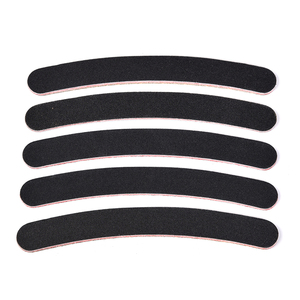 Lima de Uñas Curva Negra de Grano 100/180 con Punta Afilada Falcate, Pulidor de Doble Cara para Herramientas de Manicura y Pedicura - Product Image 3