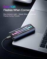 Boîtier SSD Offre Spéciale RVB M.2 NVMe SATA USB 3.2 Gen 2 10G sans outil Support UASP Trim pour clé 2242 2260 2280 M