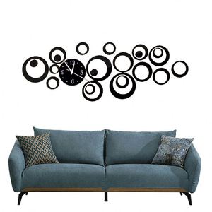 Wall Clock DIY Mirror Wall Sticker Circle Ring 3D Acrylic Mute Quartz Watches for Home Living Room Bedroom Decor - Product Image 6