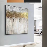 Grande taille, peinture à l'huile sur toile, dorée, luxueuse, peinte à la main, encadrée, art abstrait moderne, œuvre d'art originale