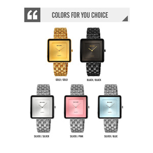 Montre à quartz carrée pour femme SKMEI, bracelet en acier inoxydable, affichage analogique, élégante et tendance - Product Image 3