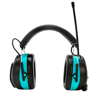 Ambledom AM/FM/DAB Radio Pengurang Kebisingan Berkebun Sumber Audio Penyiang Gulma Telepon Nirkabel Multimedia Tipe Headband Earmuff ABS