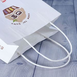ZJPACK Recyclable <b>Biodegradable</b> White Kraft <b>Paper</b> Customer Shopping Bags Handle Custom Logo Silk Screen Printed <b>Paper</b> Bags - Product Image 2
