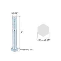 Manufactured Metal Carbon Steel Zinc Plated Threaded Hexagon Head Screws Bolt for Furniture Repair