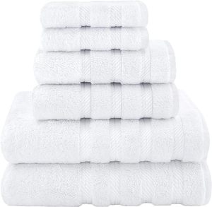 6-Piece Dyed <b>Towel</b> <b>Set</b> 100% Soft Ring Spun Cotton Includes 2 <b>Bath</b> <b>Towels</b> 2 Hand <b>Towels</b> 2 Washcloths Antimicrobial Quick-Dry Very - Product Image 1