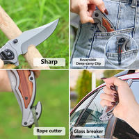 Couteau pliant de poche KEENSUN Mini EDC en acier 3Cr13, outil de survie et de chasse avec manche en bois classique, personnalisation OEM/ODM disponible