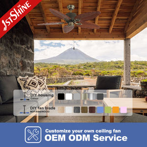 Ventilador de techo 1stshine para el hogar, 3 velocidades, Control de <span class=keywords><strong>cadena</strong></span> de tracción, aspas de madera maciza, ventilador de techo rústico de viento Natural - Product Image 4