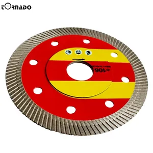Superdünne Turbo-Klinge Scheibe 4,5 Zoll Diamant-Kirchschnitt-Scheibe-Sägeklingen mit Flansch für Porzellan-Keramikfliesen