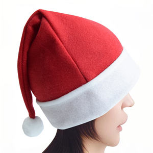 Chapeaux de fête personnalisés en polaire avec <span class=keywords><strong>pompon</strong></span> en fourrure blanche pour décorations de fête de Noël - Product Image 3