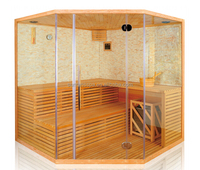 Sauna à vapeur multifonctionnel Sunrans en bois massif de pruche, informatisé, avec pierres, pour la vente en gros