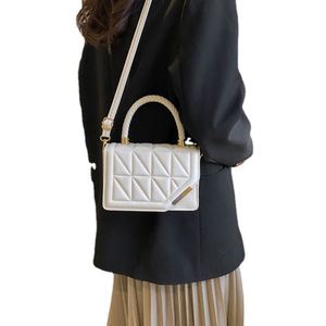 2023 Vintage Lady Fashion Crossbody Hand <b>Bag</b> PU with Diamond Lattice Design Large Capacity and <b>Long</b> Chain Letter Decoration - Product Image 1
