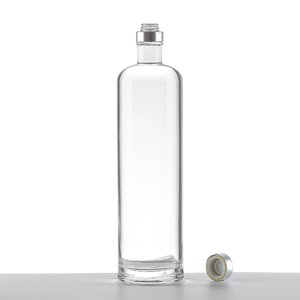 Prezzo di fabbrica bottiglia di vetro trasparente 250ml 500ml 750ml 1000ml per whisky Vodka Brandy Tequila sughero sigillante - Product Image 4