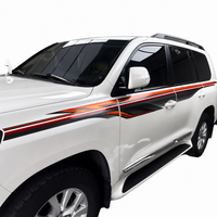 Autocollant universel en vinyle à rayures de course pour SUV, bleu et noir, graphiques latéraux éclatants, résistant aux UV, autocollant sportif pour véhicules tout-terrain