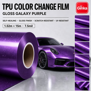 <span class=keywords><strong>Film</strong></span> de protection de peinture (PPF) en TPU brillant couleur violet galaxie 1,52*15m 7,5 mil, films décoratifs pour voiture, vinyle de recouvrement pour voiture, films décoratifs PPF - Product Image 1