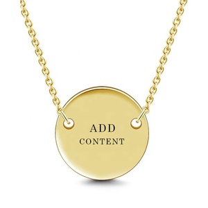 Isunni S925 de plata esterlina personalizada oro rosa de <span class=keywords><strong>mi</strong></span> nombre grabado etiquetas colgantes collar - Product Image 2