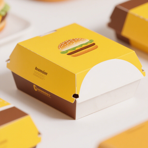 Caja de hamburguesas para llevar de grado alimenticio al por mayor, caja de bocadillos para comida callejera, sándwich para perros calientes, material desechable con patrón de logotipo personalizado - Product Image 4