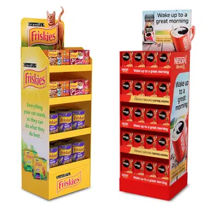 Benutzer definierte Supermarkt Lebensmittel Getränke Regale Karton Candy Display Rack Store Boden POP POS Popup Karton Display Regal