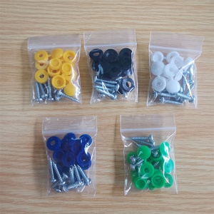 Paquete de 8 tornillos para matrícula de coche, aluminio Chapado en zinc con cubiertas de tornillos con <span class=keywords><strong>bisagras</strong></span>, sistema de medición métrica - Product Image 1