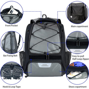Sac de sport de baseball à grande capacité, imperméable, pour activités de plein air, sac à dos pour batte de baseball - Product Image 3