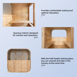 <span class=keywords><strong>Sauna</strong></span> all'aperto 5 persone cubo <span class=keywords><strong>Sauna</strong></span> con finestra di vetro e Area di riposo in legno casa prefabbricata vasche <span class=keywords><strong>Spa</strong></span> camere <span class=keywords><strong>Sauna</strong></span> fuori tubo da bagno - Product Image 5