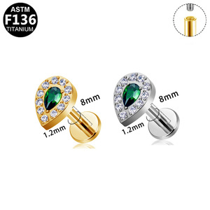 Heart Shape <b>Titanium</b> Earrings With Cubic Zirconia Prong Setting For Ear Piercing Jewelry Unisex Fashion <b>Studs</b> - Product Image 5