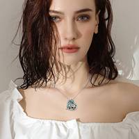 Fine Jewelry Collier pendentif coeur gravé en argent sterling 925 avec coquille d'ormeau trois soeurs
