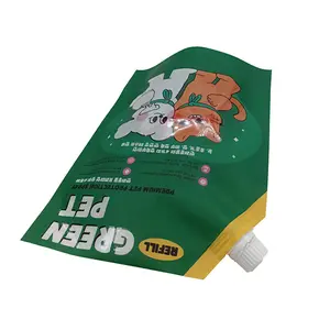 Custom UV Spot Printed Plastic Cat Food Stand Up Pouch With Cap Plastic Bag Product Type
