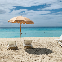 Payung Pantai Kayu Premium 1.8M, Tahan Panas, Tahan Air, Ramah Lingkungan, Lipat, Ringan, Cocok untuk Taman, Hotel, Liburan