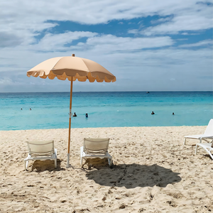 1.8M 프리미엄 휴대용 자외선 차단 방수 친환경 목재 비치 우산 플랩 파크 호텔 휴가용 접이식 경량 - Product Image 1