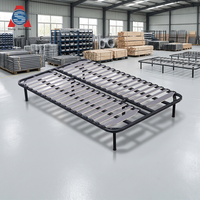 Cadre de lit king size de luxe en métal avec sommier à lattes, pièce de rechange haut de gamme, compatible avec les meubles de chambre, pièces d'assemblage en gros pour usine