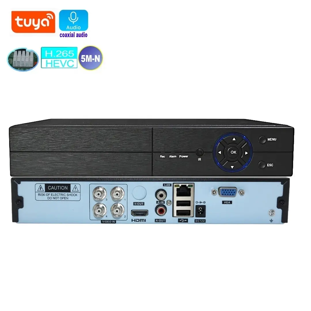 Smartlife Tuya Smart 4 8 16ch P2P cctv hd AHD DVR h.265 dvr firmware avec Audio Coaxial