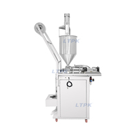 Machine commerciale de remplissage et de scellage de sachets à trois soudures latérales avec trémie mélangeuse pour sachets de crème, purée et huile