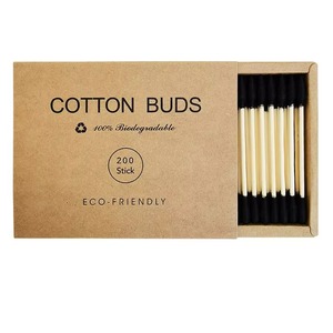 200 bâtonnets de <span class=keywords><strong>coton</strong></span> colorés jetables en bambou, pointus, dans une boîte en papier, 100 % biodégradables et écologiques - Product Image 5