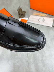 Mocasines negros de charol sin cordones para hombre, estilo formal, hermessing - Product Image 4