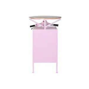 Table en fer avec motif mangue et moto, couleur rose, dimensions 116x72x110 - Product Image 2