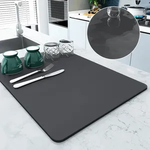 Tapis de séchage Zenidoo super absorbant 30x40cm, moderne, antidérapant, pour cuisine et salle de bain, séchage rapide, écologique - Product Image 1