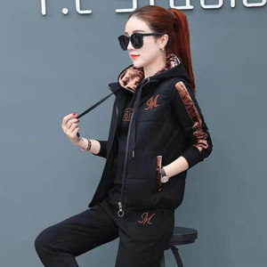 Ropa deportiva Otoño Invierno 2025 para mujer, nuevo suéter con capucha de tres piezas informal con forro polar grueso de gran tamaño, invierno de moda - Product Image 4