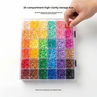 Boîte de rangement pour perles à fusionner en acrylique à 36 compartiments, boîte de rangement transparente divisée pour le bricolage et les loisirs créatifs