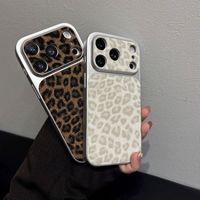 Étuis de téléphone en cuir à imprimé léopard pour iPhone 17 Air 16 Pro Max 15 14