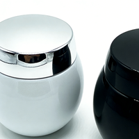 Contenants cosmétiques vides en verre sphériques de forme ronde avec logo personnalisé, 30g, 50g, 100g, rechargeables, avec récipient intérieur