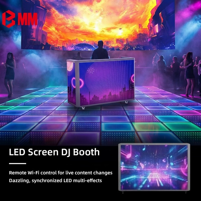 High Quality Aluminum Foldable Curved LED DJ Booth with LED Curtain Attractions for Show Truss Design Folding Display