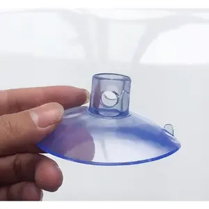 Cangkir hisap vakum karet kustom dengan atasan meja kaca pegas karet silikon mini berulir transparan pengisap cangkir hisap
