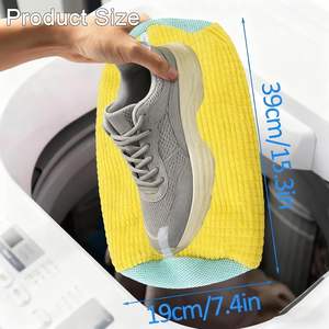 Sac de lavage de chaussures portable en microfibre, résistant aux déchirures et réutilisable, grande capacité, pour utilisation en machine à laver - Product Image 5