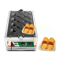 Pantoufle commerciale en forme de gaufrier Machine électrique à gaz chaussures en forme de gaufre pain faisant la Machine panneau noir