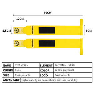 Özel Logo pamuk çapraz eğitim spor salonu güvenlik özellikleri ile bileklik powersafety ağırlık kaldırma spor askıları - Product Image 2