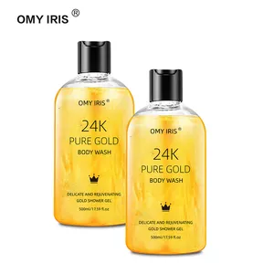 Promotional natural perfume 24k gold whitening shower gel bath for black skin guangzhou shower gel