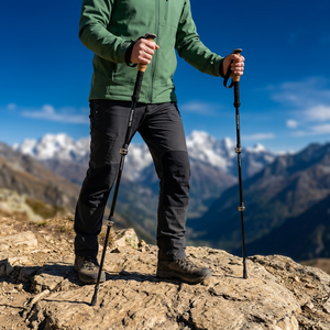 Bastones de Trekking Telescópicos de 3 Secciones con Bloqueo Externo, Bastones de Senderismo de Aluminio Duradero con Correas de Muñeca <span class=keywords><strong>para</strong></span> Venta al Por Mayor - Product Image 1