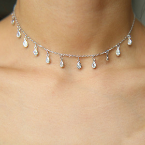 Collier ras de cou délicat et élégant en zircon cubique, vente en gros, livraison directe - Product Image 2