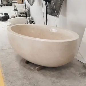 手工雕刻高抛光定制大理石独立式浴缸独立式天然石材浴缸