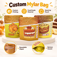 Sacs en Mylar en gros, personnalisés, imprimés, à fond plat, pour l'emballage de snacks, avec fermeture éclair, sacs flexibles de qualité supérieure